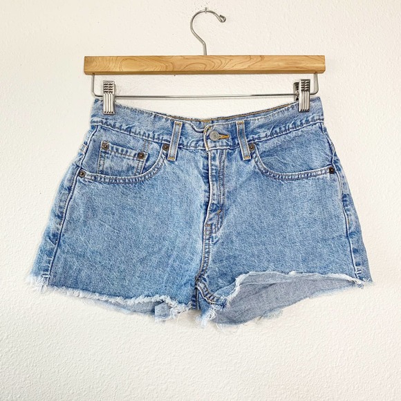 Levi's Pants - Levi's Light Wash Blue Raw Hem Denim Shorts 7